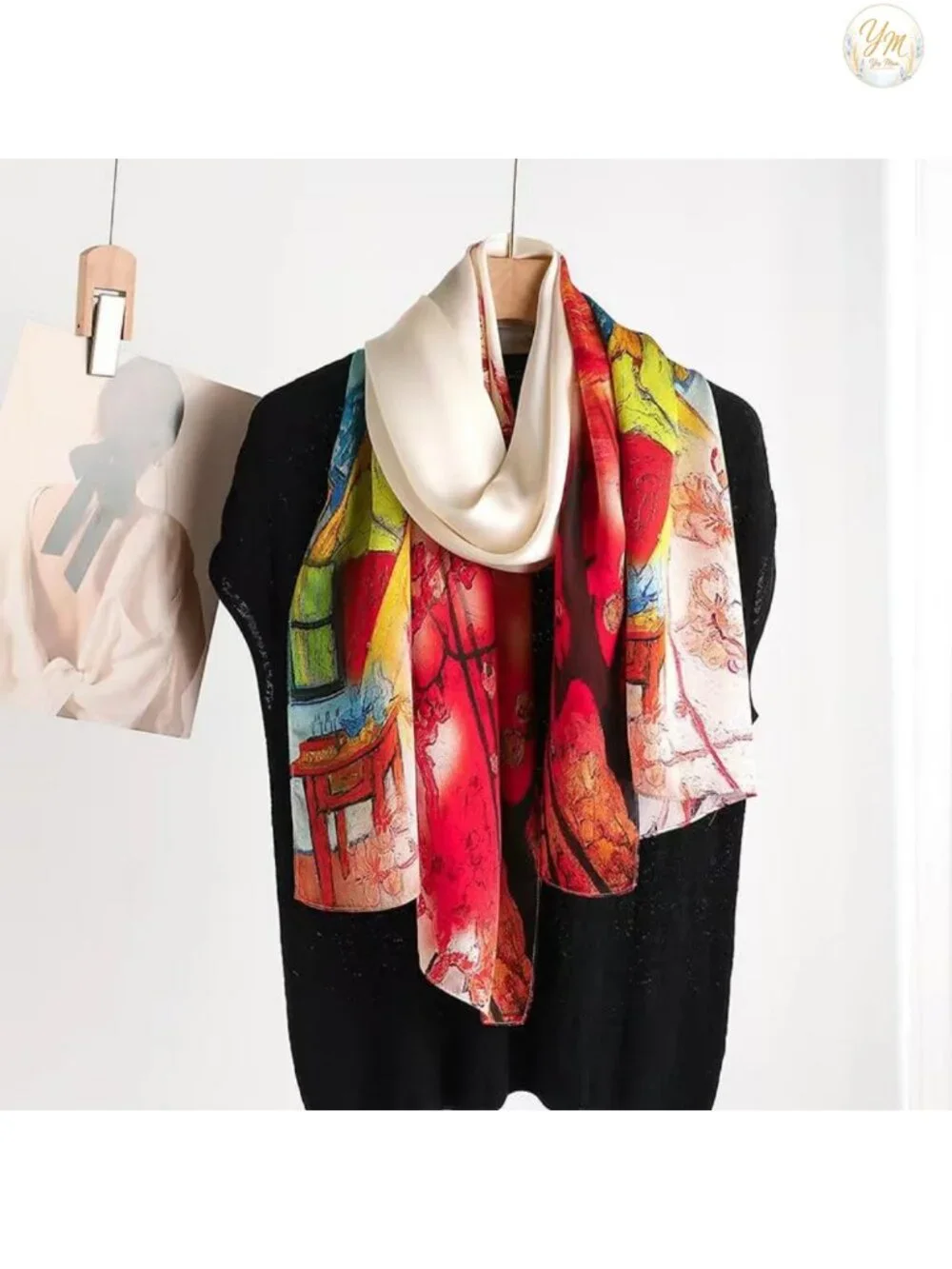 100% Silk Long Scarf Women Large Oblong Shawls Gift Wrapped Luxury